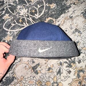 Vintage Nike Blue and Gray Beanie